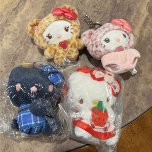 Cute Animal Plush Keychain Set